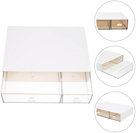 Кутии за съхранение Zerodeko Маса Штабелируемые Кутии Пластмасови Штабелируемый Кутия-Органайзер за съхранение с 2 чекмеджета