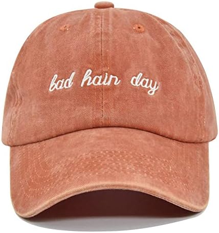 Бейзболна Шапка с Бродерия HCSTYOP Bad Hair Day, Промытая Солнцезащитная Шапка за Унисекс