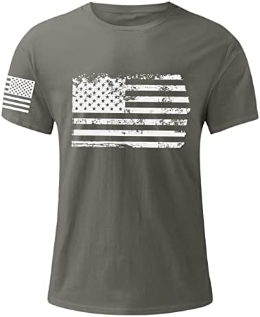 lcepcy Тениска с Американския Флаг на Ръкав за Мъже, Ежедневни Тениски с Кръгло Деколте и Къс Ръкав, 4 юли, Графични