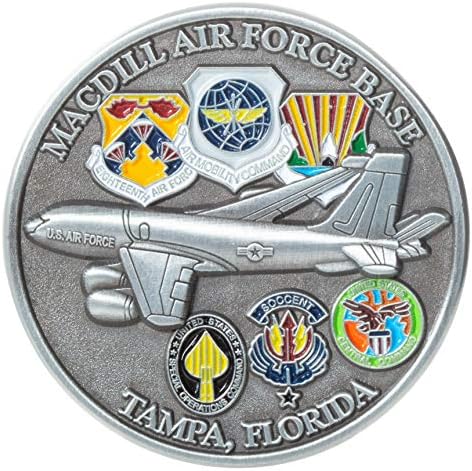 Военновъздушни сили на САЩ USAF Военно-въздушна база Макдилл AFB Глобална Поддръжка за Командир на бойна част на дозаправке във въздуха Тампа Флорида Challenge Coin