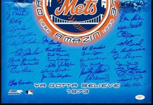 Легенди на Ню Йорк Метс Подписаха Снимка 16х20 размер на 50 Сигов! Нолан Райън и Том Siver JSA - Снимки на MLB с автограф