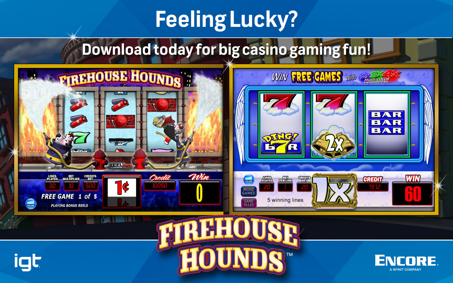 Игрални автомати IGT Firehouse Hounds 8-Pack: насладете се на истински игрални автомати Вегас на компютъра си! [Изтегли]