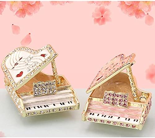 KINGX Ковчег за бижута Елегантна Триъгълна Ковчег за Пиано, Креативна Изискана Кутия За Съхранение на Бижута Подарък