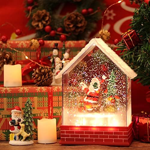Прекрасни Коледни Снежни Топки с Таймер, Осветен USB / Работи На Батерии Пеене Воден Пламнал Къща, Украса Коледен празник