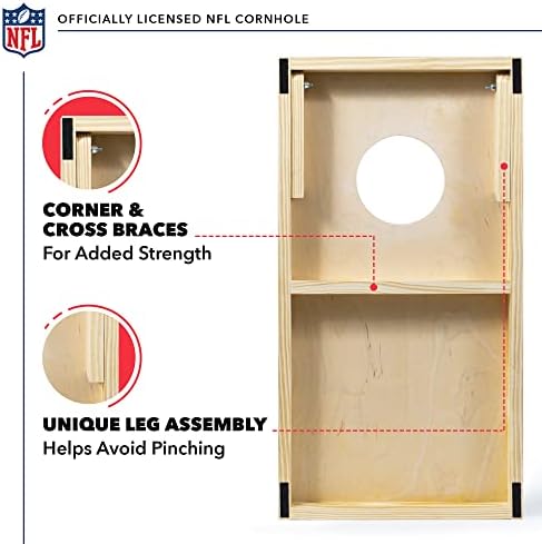 Футболен комплект NFL размер 1 x 2 инча от масивно дърво за пътуване с директен печат HD графики отбор – един чудесен