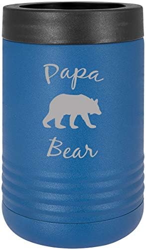 Охладител за Консервиране на Буркани Притежателя на Бира Напитка Papa Bear с Гравиран от Неръждаема Стомана, черен