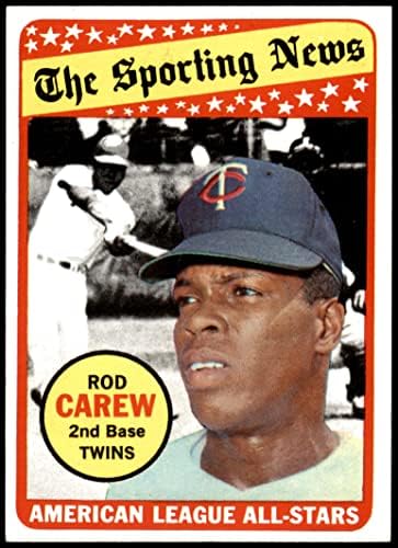 1969 Topps 419 All-Star Род Кэрью Миннесотские близнаци (бейзболна картичка) NM Близнаци