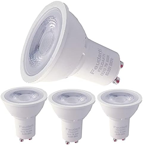 Feudarti 4 опаковки led крушки GU10, галогенный еквивалент на 50 W, точков лампа с мощност 7 W 500лм, мек топъл бял 6500