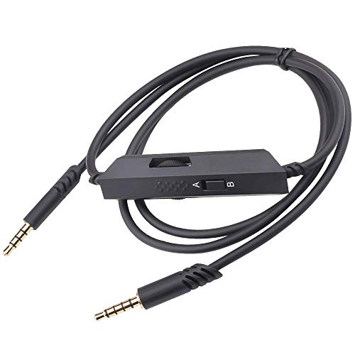 Подмяна на Astro A50 A10 Кабел за кабел на слушалки, вграден тел за изключване на звука и да регулирате силата на звука,