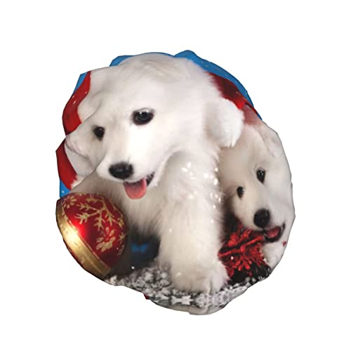 Шапка За Душ с Принтом Снежни Кучета Весела Коледа, Водоустойчив Многократна употреба Шапки За Баня За Жени, Мъже, Момчета