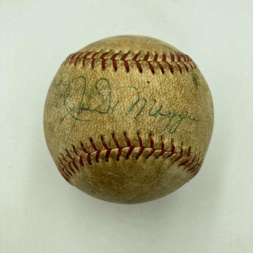 Джо Ди Маджо и Элстон Хауърд подписа Бейзболен мач от Американската лига на 1950 г. JSA - Бейзболни топки с автографи
