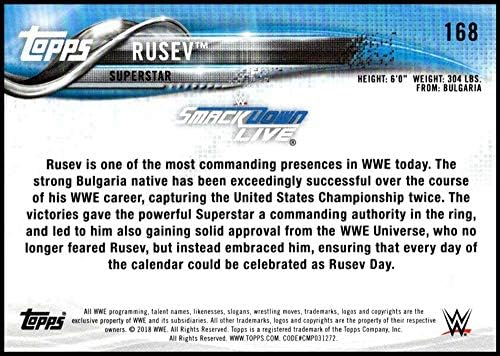 2018 Начело на WWE Then Forever Now 168 Търговска картичка Rusev Борба
