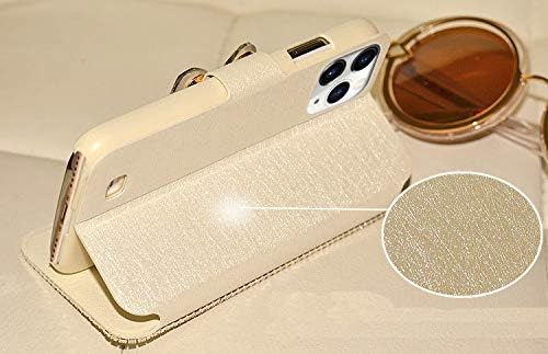 Bonitec е Съвместим с калъф-чанта iPhone 12, Луксозен Сладък Блестящ чантата с брилянтен лък, украсен с кристали и пайети,