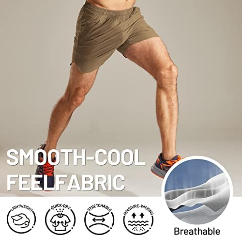 Мъжки спортни Шорти за бягане MIER, Леки Активни къси панталони с дължина от 5 сантиметра с джобове, бързо съхнещи, Дишащи