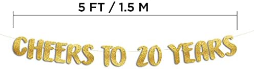 Приветствам 20-Годишният Златна Блестящ Банер - Декорации за честването на 20-та годишнина и рожден Ден