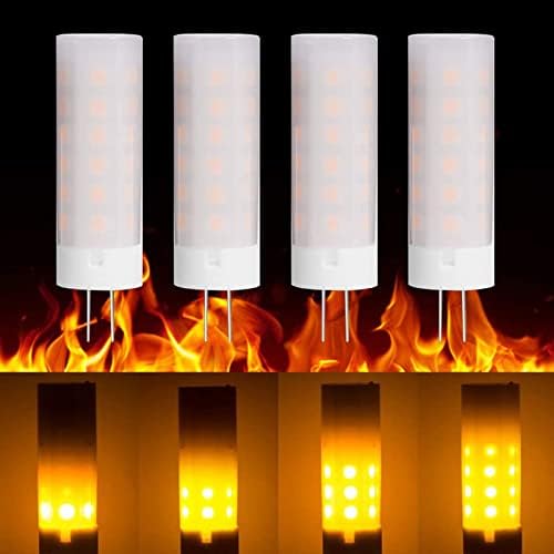 4 Опаковки AC110-220V G4 led лампа с ефект на пламъка, 3 W, маркова декоративна лампа в стил ретро, Царевичен лампа, за дома, бар, външно осветление, Оранжево