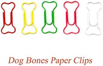 BRRAAVEES Кламери за Хартия за Цветни Сладки Кламери във формата на Кучешки кости за Файлове-Маркиране на Офис Училищен Бележник (50 бр във формата На Куче кост)