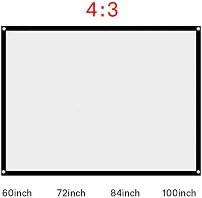 Прожекционен екран LMMDDP 60-100 см Портативен Сгъваем бял проектор, без гънки, Завеса за проектиране на екрана 4:3 (Размер: