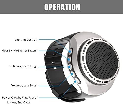 Безжични Носимые Водоустойчив Ръчен Преносим часовник с Bluetooth-високоговорител OriDecor с Мулти-FM-радио, MP3-плейър,