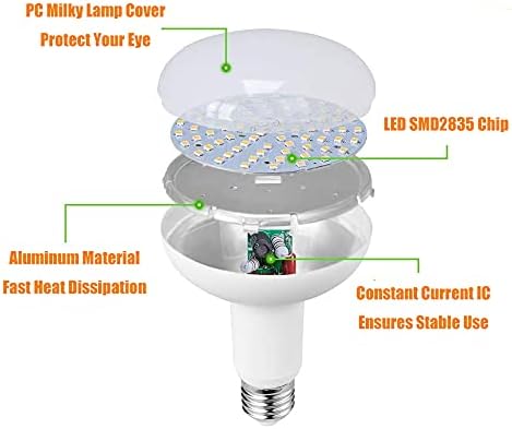 Led лампа R63 BR20 мощност 10 W, еквивалент на 100 W, топло Бяла 3000 До, цокъл 1000ЛМ E26, Вътрешно Прожекторное осветление