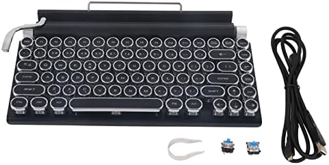 Клавиатура за пишеща машина Dilwe в Ретро стил с led подсветка, Bluetooth Версия 5.0, Ръчна Детска Клавиатура в Ретро