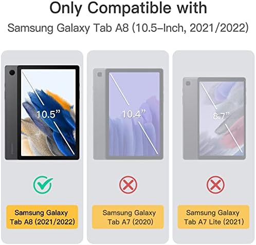 Калъф JETech за Samsung Galaxy Tab A8 10,5-инчов 2022 (SM-X200/X205/X207), Тънък Защитен калъф-за награда-поставка за