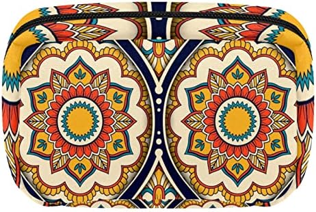 TFCOCFT Пътна Косметичка, Чанта-Органайзер за Грим, козметични чанти за Жени, абстрактен художествен tribal цветя модел