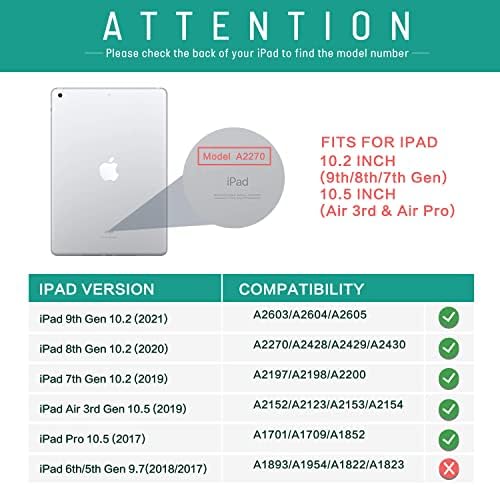 Калъф Drodalala за iPad 9th / 8th / 7th поколение (модел 2021/2020/2019) 10.2 инча, калъф за iPad Air 3 /10.5 Инча Pro