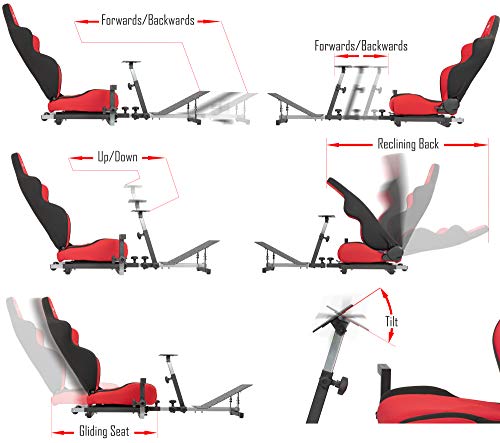 Стенд за симулация на състезателни колела OpenWheeler GEN3 Червено, черно, гейм контролер, подходящ за всички колела,