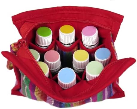 Калъф за етерични масла за чантата - Red Blend - Среден размер с капацитет 6-8 бутилки (5-15 мл, също са подходящи флакони