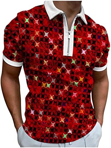 Мъжки Модельная Риза, Пролетта Топ с Къс ръкав, Мъжки Лятна тениска с ревера и цип под формата на Хаундстута, Мъжка Блуза