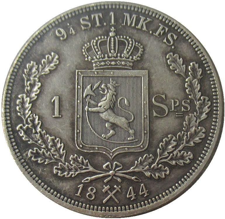 Норвегия 1 Списделлер 1844 Г. на Чужд Копие на Възпоменателни монети