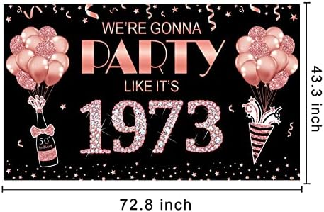 Голям Банер в 50-ти Рожден ден, на Фона на Бижута за жени, Розово злато, Ще Организира парти, Като през 1973 г., Означения
