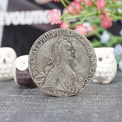 Русия 1766 Екатерина Велика Сребърен Долар Чуждестранна Сребърна Монета Екатерина II Сребърен Кръг на Антични са подбрани