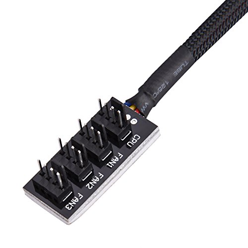 Удължителен кабел на вентилатора Qiilu 4-пинов USB Външен до 4-номера за контакт корпуса на процесора на компютъра фен