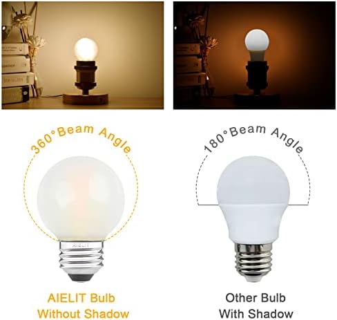Led лампи AIELIT с регулируема яркост, 2 W, Матов led лампи във формата на топка, което е равно на 25 W, Топло Бяла 2700