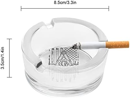 Масон Флаг на САЩ Логото на Стъклени Пепелници за Цигари Ветрозащитный Кофа за Боклук Печатни Необичайни Пепелници за