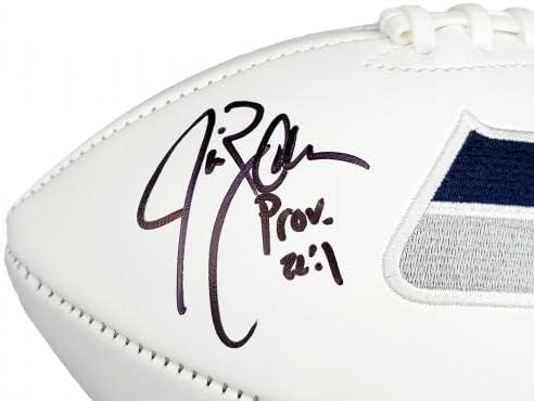 Холограма на футболни Топки с бяло лого на Seattle Seahawks с автограф на Джим Zorn 211069 - Футболни топки С автографи