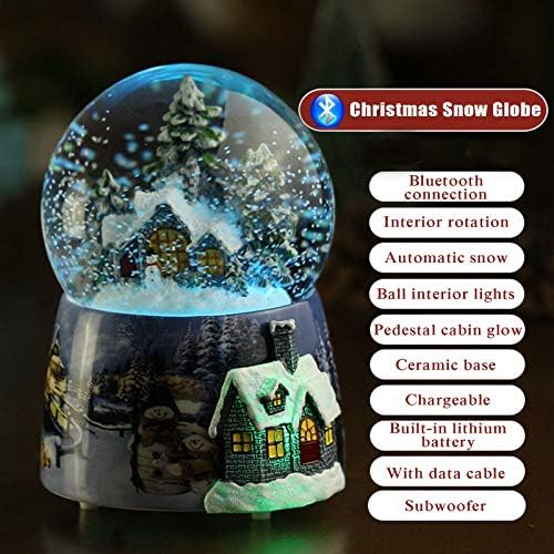 GUANGMING Коледа Снежна топка за децата, Коледна село, Дядо коледа, Зимата Блестящ Арт, Въртящи се в Кристална топка,