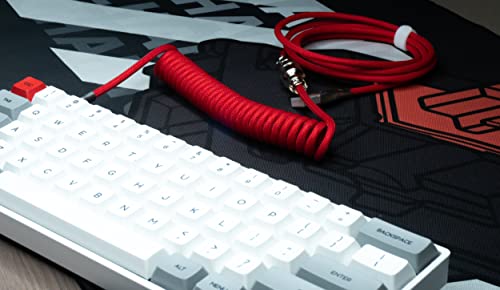 Secret Deguchi 1,8 м Спирален кабел Type-C за да се свържете механична клавиатура USB A TPU с подвижен конектор Aviator