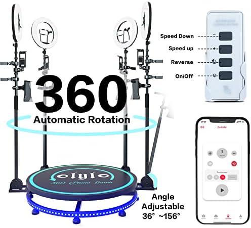 Фотобудка 360, безплатен потребителски лого, дистанционно управление автоматично въртене на 360 градуса, 3 вида режим на запълване на светлината и 10 регулируеми яркос