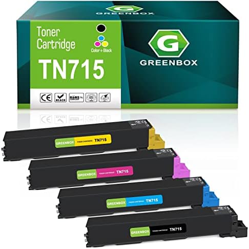 GREENBOX Съвместим тонер касета TN-715, за подмяна на касетата с тонер на Konica bizhub TN715K TN715 ACP8330 ACP8430