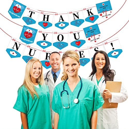 Благодаря На Медицинските Сестри Банер Седмица Благодарност Сестри Украса За Партита - Благодаря На Медицинските Сестри,