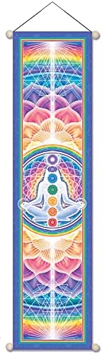 Медитация върху Свещената Собствена Чакра Преливащи се Цветове Малък Банер С Потвърждение на 6 до 24 Инча